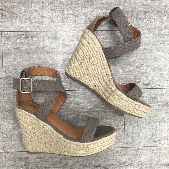 Taupe Espadrille Wedges - Picture 4 of 4